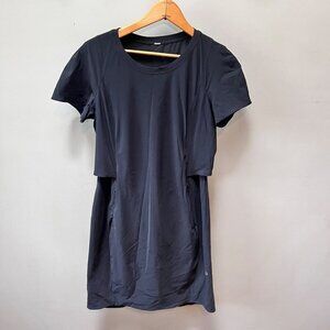 LululemonLululemon Short Sleeve Vented Black Active Dress- Size 6 Short Sleeve V